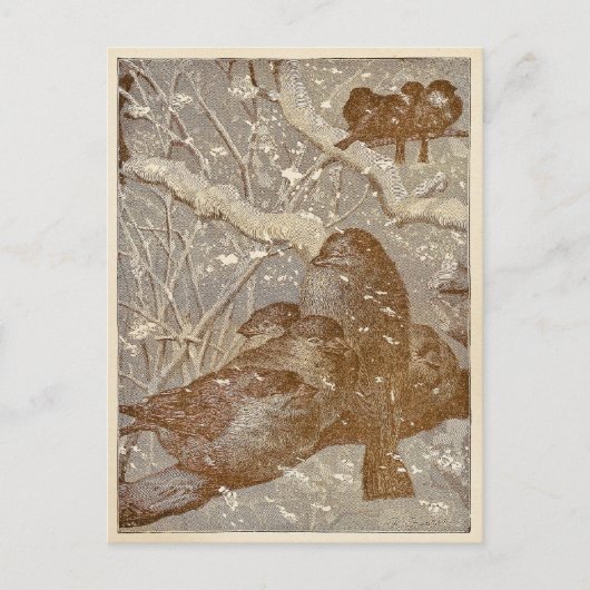 冬の鳥 ポストカード (正面)