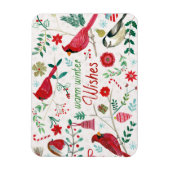 冬の鳥 – 暖かい願い マグネット (縦)