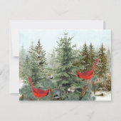 冬の鳥 林 カーディナル チカディー ヌッチ シーズンカード (正面)