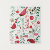 冬の鳥-温かい願い タペストリー (正面)