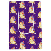 冬の鳥（紫） ミディアムペーパーバッグ (裏面)