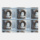 冬の鳥 自然 ラッピングペーパーシート (正面3)