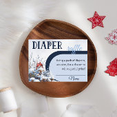 冬の鳥(鳥)ショウジョウコウカンチョウおむつラッフルベビーシャワー エンクロージャーカード
