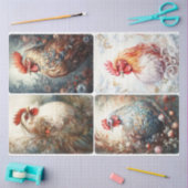 冬の鶏 薄葉紙 (クラフト)