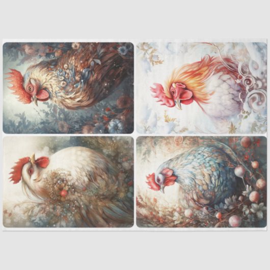 冬の鶏 薄葉紙 (正面)