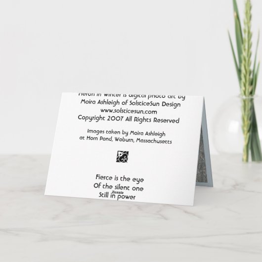 冬の鷲 カード (裏面)