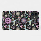 冬の鹿お洒落雪片パターンモノグラム Case-Mate iPhoneケース (裏面(横))