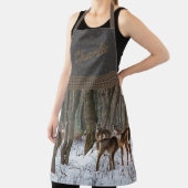 冬の鹿とピネコン エプロン (インサイチュ)