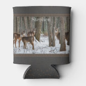 冬の鹿とピネコン 缶クーラー (正面)