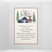 冬の鹿と木のクリスマスフォト数々のー 三つ折りクリスマスカード (内部中)