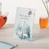 冬の鹿と木の結婚葉 台座サイン (インサイチュ)