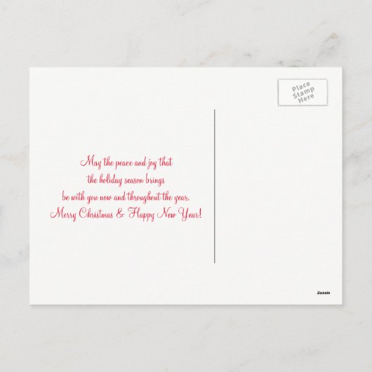 冬の鹿と松の木の季節のごあいさつ シーズンポストカード (裏面)