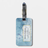 冬の鹿と松パーソナライズされた ラゲッジタグ (裏面縦)