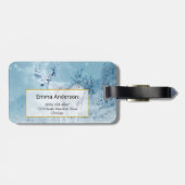 冬の鹿と松パーソナライズされた ラゲッジタグ (裏面横)