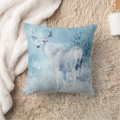 冬の鹿と松 クッション (ブランケット)