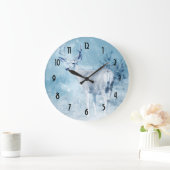 冬の鹿と松 ラージ壁時計 (ホーム)