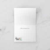 冬の鹿と葉の水彩ありがとう カード (内部)