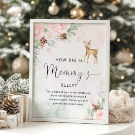 冬の鹿どのように大きいママの腹のゲームポスター ポスター