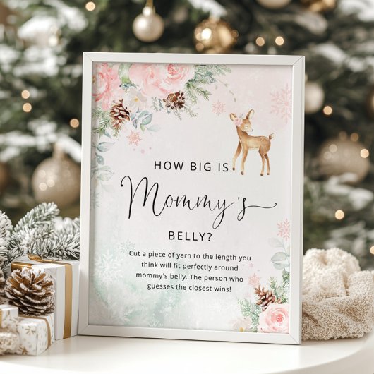 冬の鹿どのように大きいママの腹のゲームポスター ポスター