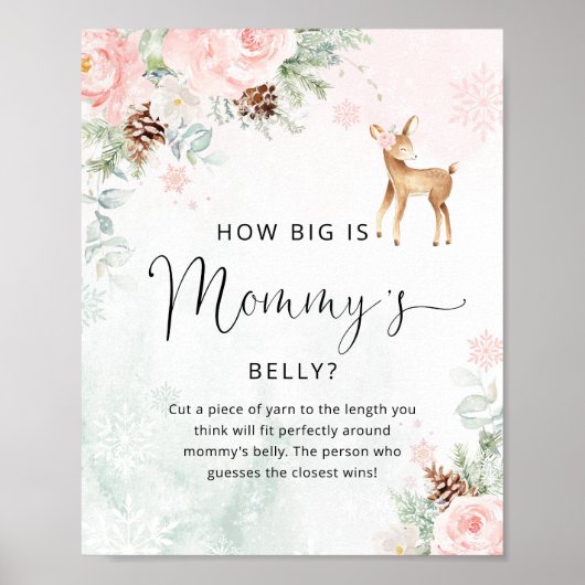 冬の鹿どのように大きいママの腹のゲームポスター ポスター (正面)