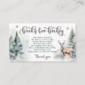 冬の鹿のウッドランドベビー エンクロージャーカード (正面)