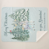 冬の鹿のカスタムクリスマス シェルパブランケット (正面(横))