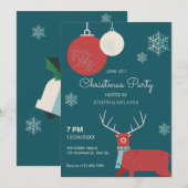 冬の鹿のクリスマス 招待状 (正面/裏面)