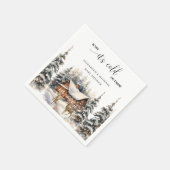 冬の鹿のベビー赤ちゃんシャワー外は寒い スタンダードカクテルナプキン (角)