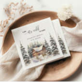 冬の鹿のベビー赤ちゃんシャワー外は寒い スタンダードカクテルナプキン