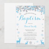 冬の鹿の少年 洗礼招待状 招待状 (正面/裏面)