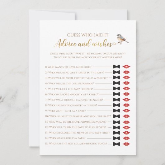 冬の鹿の森それが赤ちゃんシャワーのゲームを言った 招待状 (正面)