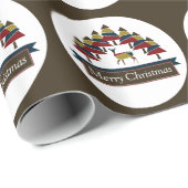 冬の鹿の森メリークリスマスサークルラピン ラッピングペーパー (ロールコーナー)