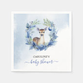 冬の鹿の水の色ベビーシャワー スタンダードカクテルナプキン (正面)
