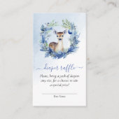 冬の鹿の赤ちゃんシャワーおむつラッフル エンクロージャーカード (正面)