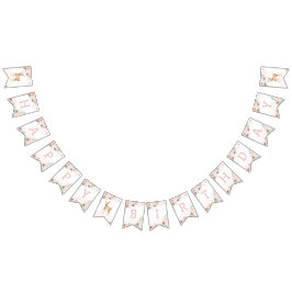 冬の鹿の赤面ウィンクエバーグリーン女の子の誕生日 バンティングフラッグ