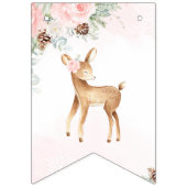 冬の鹿の赤面ウィンクエバーグリーン女の子の誕生日 バンティングフラッグ (第1の旗)