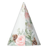 冬の鹿の赤面ピンクの誕生日 パーティーハット (裏面)