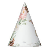 冬の鹿の赤面ピンクの誕生日 パーティーハット (左)