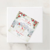 冬の鹿クリスマススノーフレーク赤ちゃんシャワー フェイバータグ (インサイチュ)