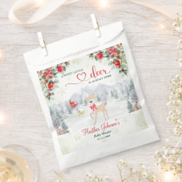 冬の鹿クリスマススノーフレーク赤ちゃんシャワー フェイバーバッグ