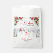 冬の鹿クリスマススノーフレーク赤ちゃんシャワー フェイバーバッグ (正面)