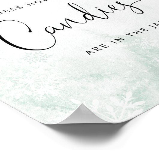 冬の鹿ピンクキャンディーズの数を推測するポスター ポスター (角)