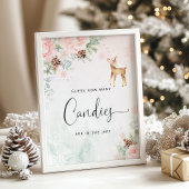 冬の鹿ピンクキャンディーズの数を推測するポスター ポスター