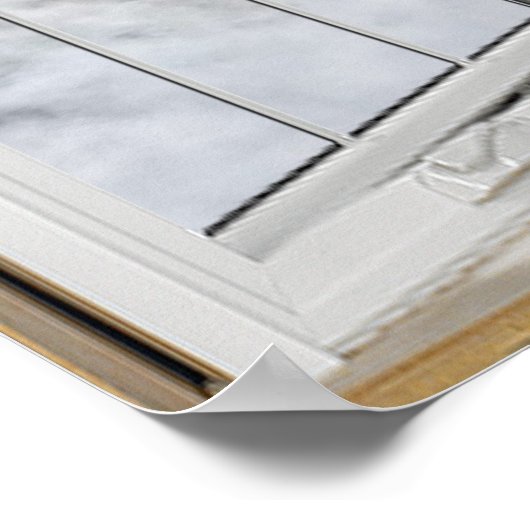 冬の鹿ホワイトベイウィンドウ幻想ポスター ポスター (角)