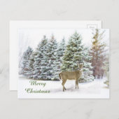 冬の鹿ワンダーランドメリークリスマスポストカード シーズンポストカード (正面/裏面)