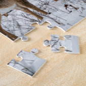 冬の鹿14x11挑戦的 ジグソーパズル (側面)