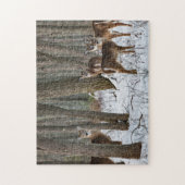 冬の鹿14x11挑戦的 ジグソーパズル (縦)