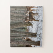 冬の鹿14x11簡単 ジグソーパズル (縦)