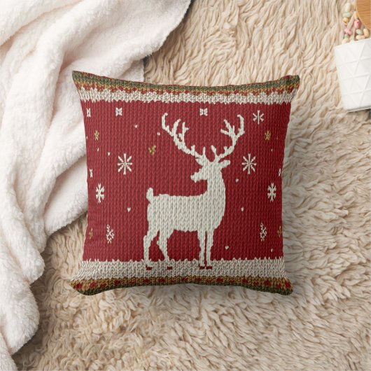 冬の鹿 クッション (ブランケット)