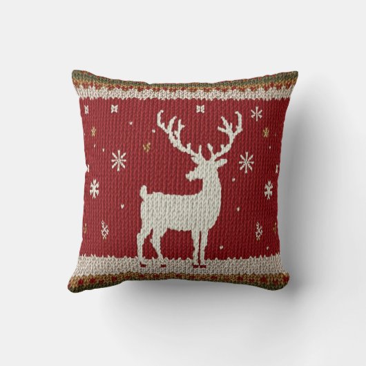 冬の鹿 クッション (裏面)